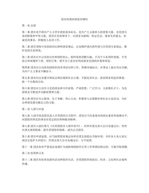 团员的规章制度有哪些
