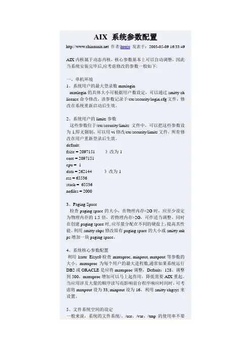 AIX 系统参数配置