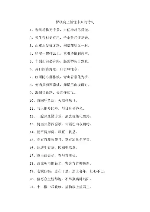 积极向上憧憬未来的诗句