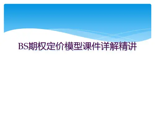 BS期权定价模型课件详解精讲