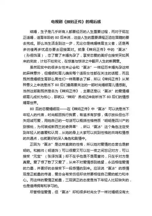 电视剧《辣妈正传》的观后感