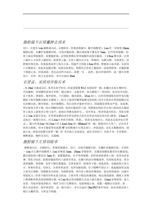 泌尿外科手术记录模版