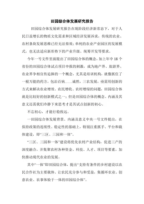 田园综合体发展研究报告.doc