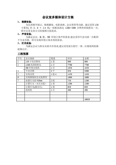 会议室多媒体设计方案