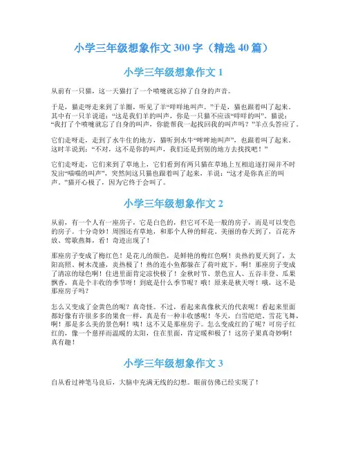 小学三年级想象作文300字(精选40篇)