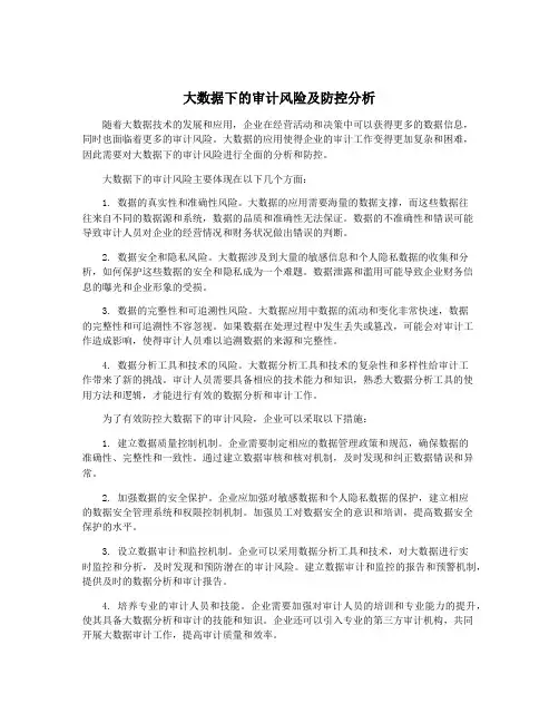 大数据下的审计风险及防控分析