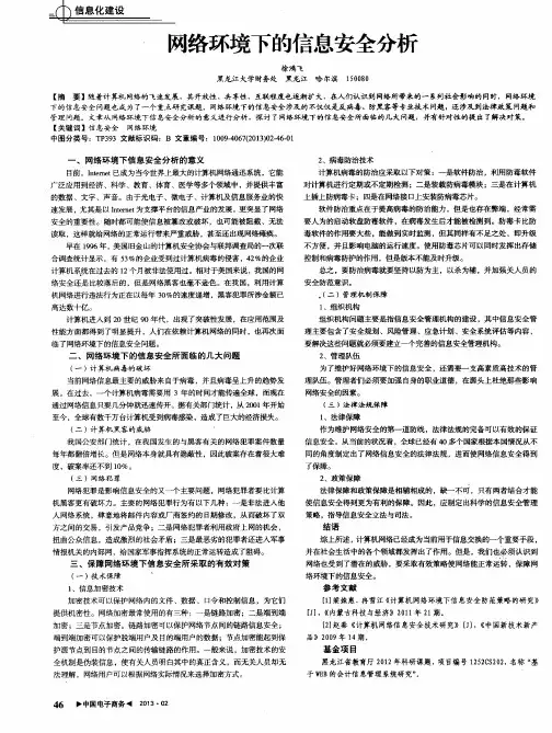网络环境下的信息安全分析