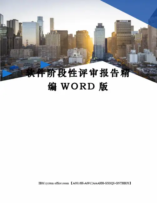 软件阶段性评审报告定稿版