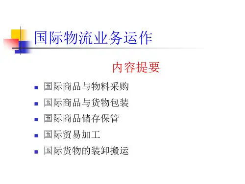 国际物流业务运作