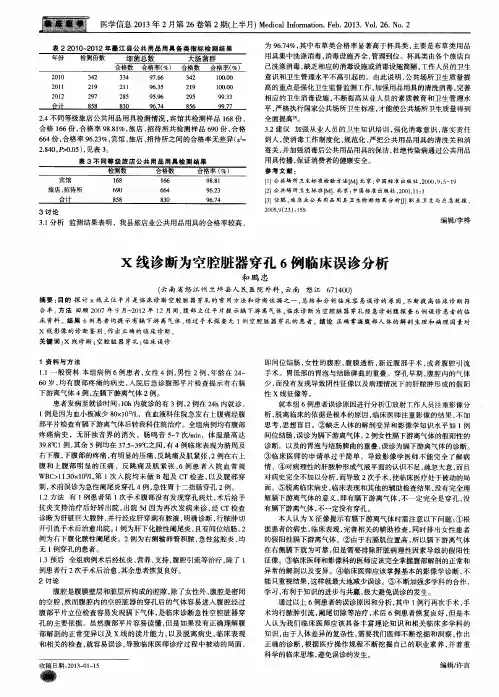 X线诊断为空腔脏器穿孔6例临床误诊分析