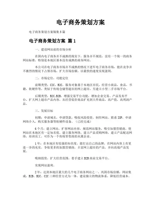 电子商务策划方案