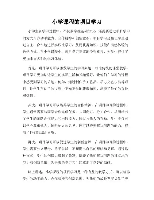 小学课程的项目学习