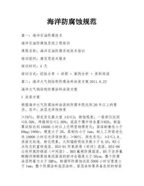 海洋防腐蚀规范