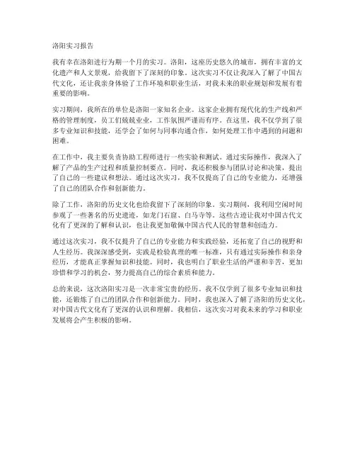 洛阳实习报告