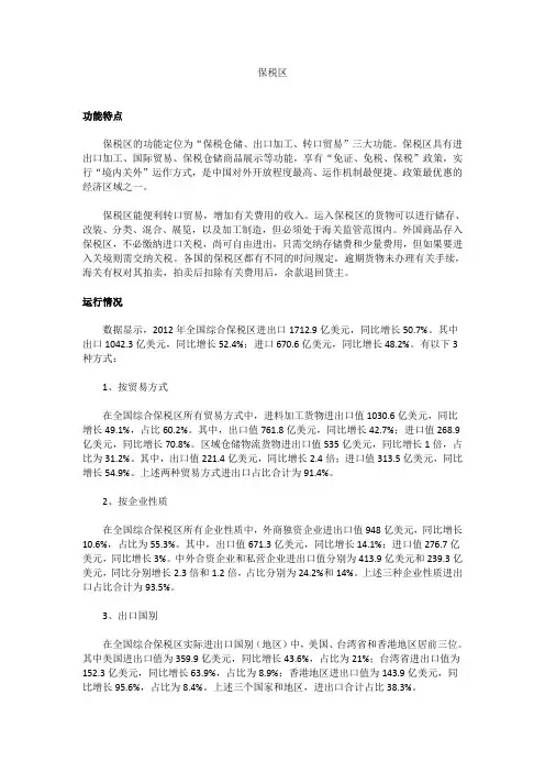 中国所有保税区及简介