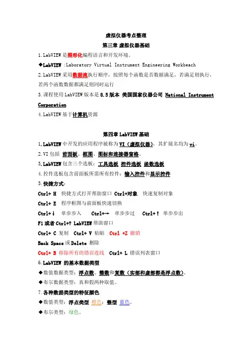虚拟仪器课本知识点整理