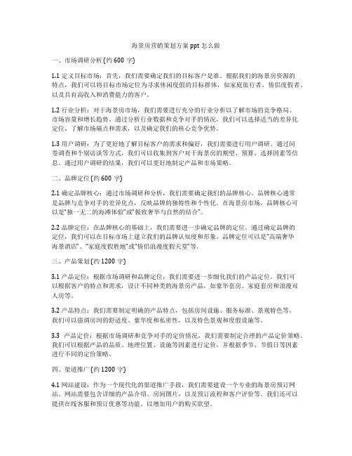 海景房营销策划方案ppt怎么做