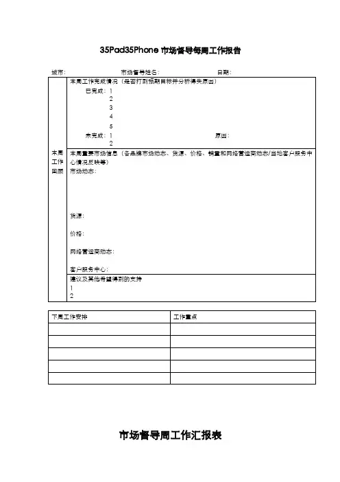 督导工作周报