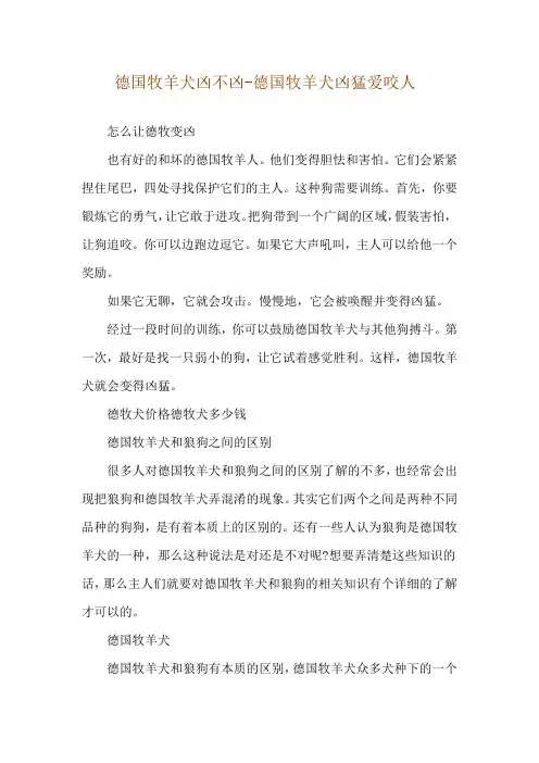 德国牧羊犬凶不凶-德国牧羊犬凶猛爱咬人
