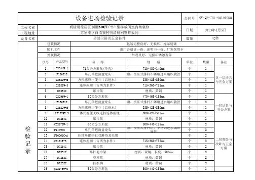 洁具报验单