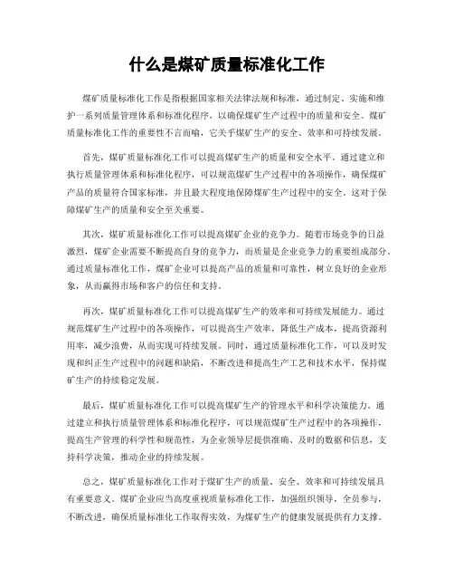 什么是煤矿质量标准化工作