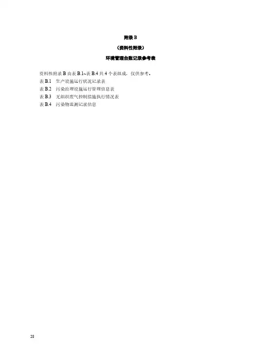 环境管理台账记录参考表