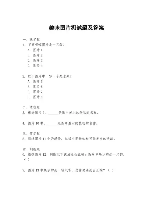 趣味图片测试题及答案