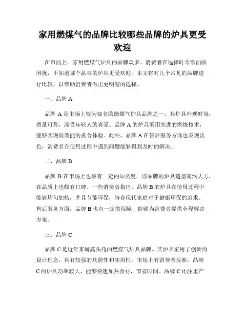 家用燃煤气的品牌比较哪些品牌的炉具更受欢迎