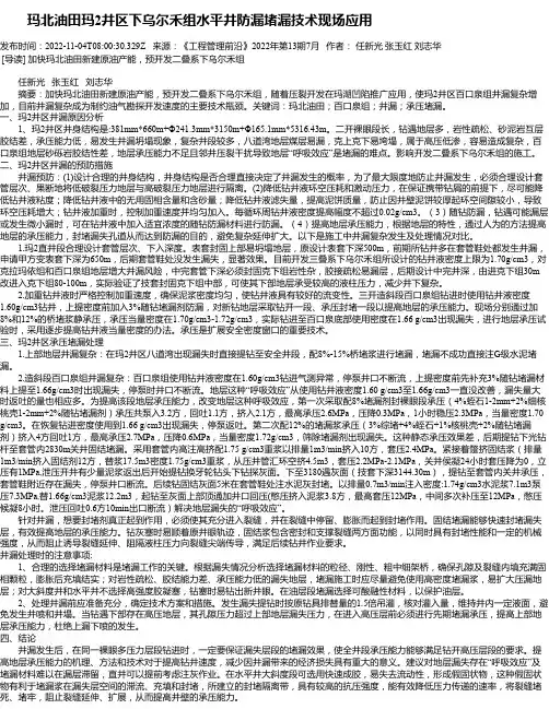 玛北油田玛2井区下乌尔禾组水平井防漏堵漏技术现场应用_1