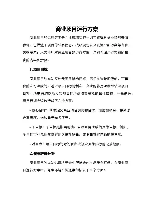 商业项目运行方案