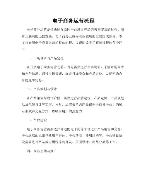电子商务运营流程