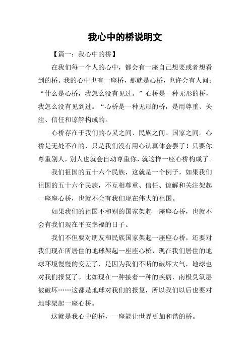 我心中的桥说明文