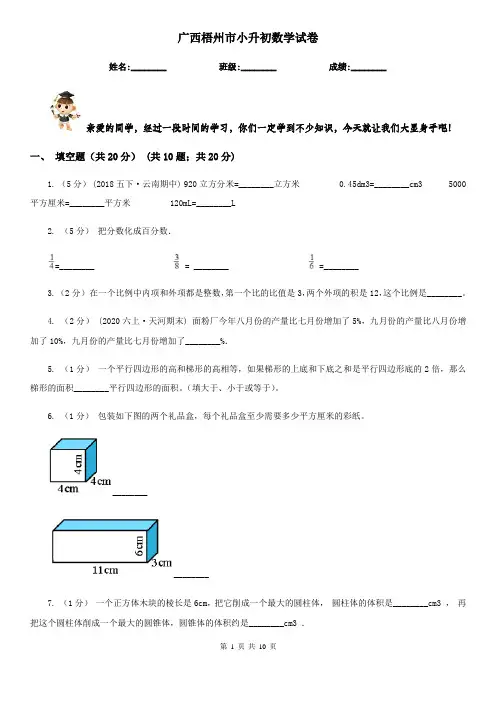 广西梧州市小升初数学试卷