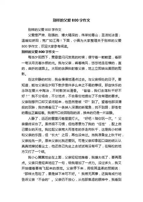 别样的父爱800字作文