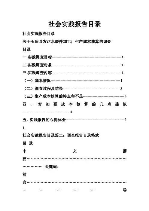 社会实践报告目录