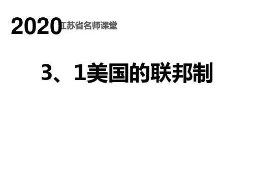 高中政治人教版选修三专题3.1美国的联邦制 课件(共14张ppt)
