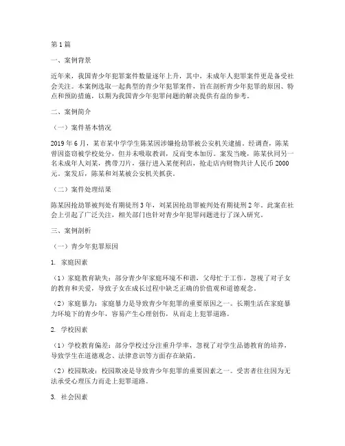 法律青少年案例剖析(3篇)