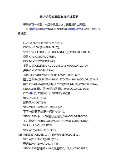 通达信公式博弈k线指标源码