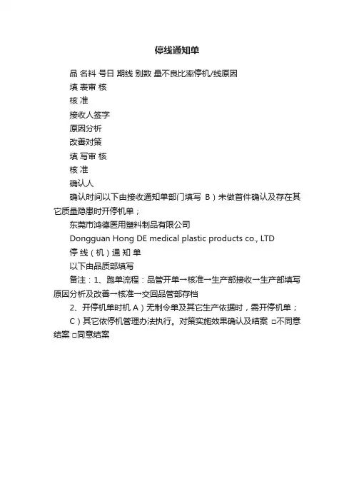 停线通知单