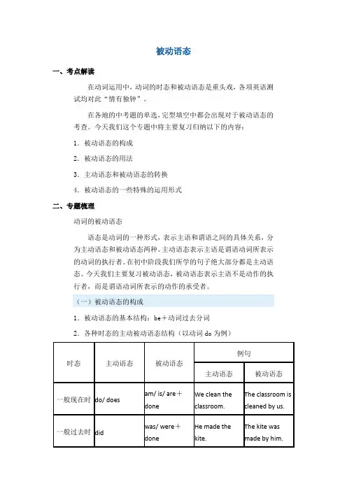 初中英语语法——被动语态