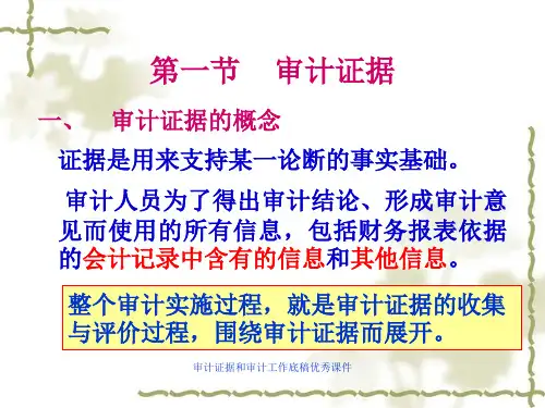 审计证据和审计工作底稿优秀课件