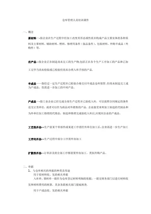 仓库管理人员培训课件