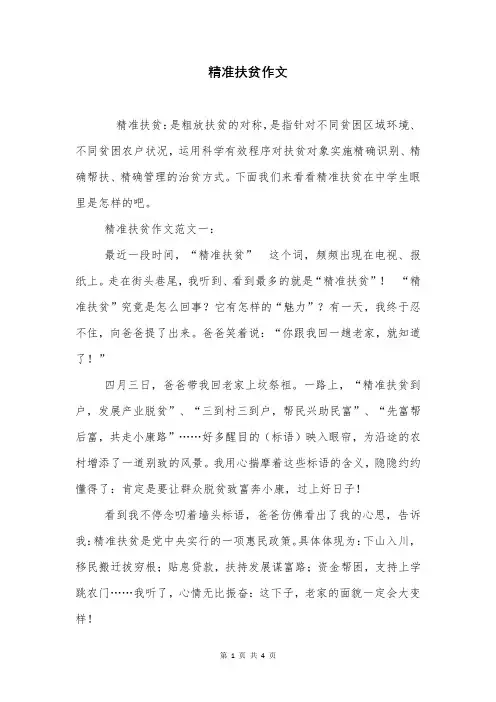 精准扶贫作文