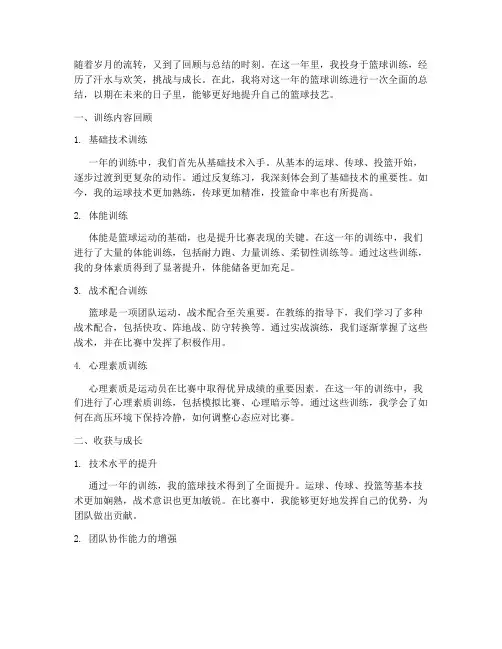 年度训练总结篮球
