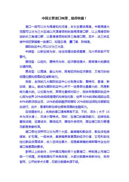 中国主要港口梳理，值得收藏！