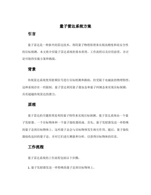 量子雷达系统方案