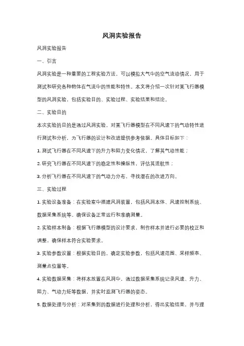 风洞实验报告