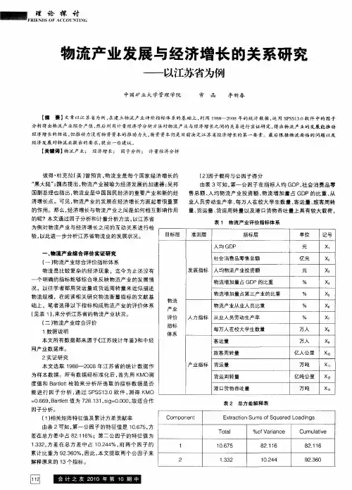 物流产业发展与经济增长的关系研究——以江苏省为例