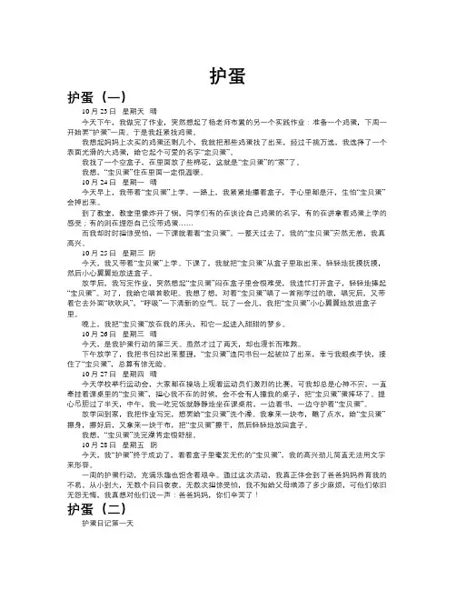 护蛋作文共九篇