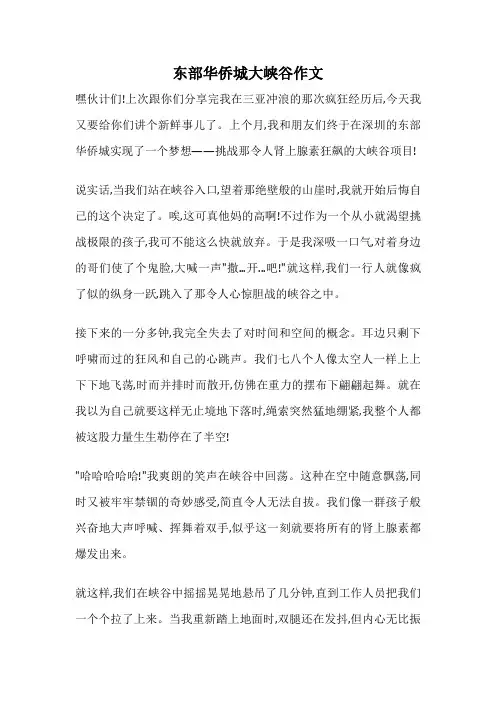 东部华侨城大峡谷作文